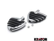 Krator® Suzuki Honda Can Am Wing Style Front Foot Peg Foot Rests Chrome Boulevard Chrome Motorcycle Wing Foot Pegs Footrests L R