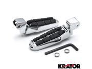 Krator® Tombstone Motorcycle Foot Peg Footrests Chrome L R For Honda Gold Wing GL1500 1988 2000 Front