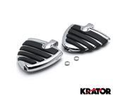 Krator® Suzuki Wing Style Rear Foot Peg Foot Rests Chrome Intruder Boulevard Marauder Chrome Motorcycle Wing Foot Pegs Footrests L R