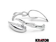 Krator Tear Drop Custom Chrome Motorcycle Rear Mirrors For Kawasaki Vulcan Classic Custom 900 Krator Tear Drop Custom Chrome Motorcycle Rear Mirrors For Kawasaki Vulcan Classic Custom 900