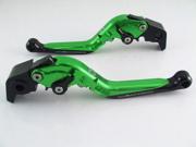 Adjustable Levers Brand Folding Extendable Levers for Suzuki GSXR600 Green