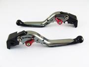 Adjustable Levers Brand Folding Extendable Levers for Suzuki GSXR1000 Grey