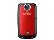 GE DVX Waterproof Shockproof 1080P Pocket Video Camera Velvet Red