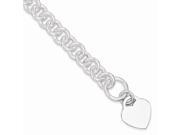 Sterling Silver Engraveable Heart Disc on Fancy Link Toggle Bracelet