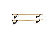 Vita Vibe Traditional Wood Double Bar Fixed Height Wall Mount Ballet Barre System WD48 W 4 Foot