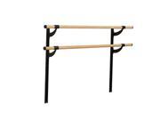 Vita Vibe Traditional Wood Double Bar Adjustable Height Wall Mount Ballet Barre System WD48 A W 4 Foot
