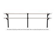 Vita Vibe Collared Aluminum Double Bar Adjustable Height Wall Mount Ballet Barre System WD60 A P 5 Foot