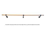 Vita Vibe Traditional Wood Single Bar Fixed Height Wall Mount Ballet Barre System WS96 W 8 Foot