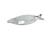 Elegance Pewter Plated and Glass Fish Tray with Server 23x7.5