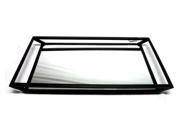 Elegance Rectangular with Mirror Bottom Black Color Stainless Steel Tray