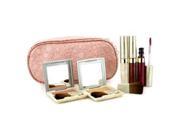 Kanebo Cheek Lip Makeup Set With Pink Cosmetic Bag 2xCheek Color 3xMode Gloss 1xBrush 1xCosmetic Bag 6pcs 1bag