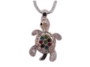 Charming Shark Girls Bling Turtle on Chain Necklace 18 Multi