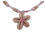 Charming Shark Boys Cowrie Shell Flower Necklace 18 Pink