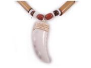 Charming Shark Boys Dark Brown Bead with Cowrie Claw Necklace 18 Brown