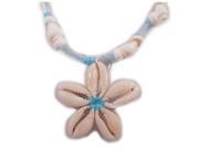 Charming Shark Boys Cawrie Shell Flower Necklace 18 Blue