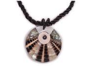 Charming Shark Boys Deco Shell Beaded with Swirl Necklace 16 Black