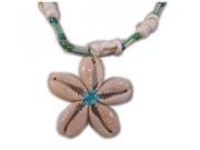 Charming Shark Boys Cowrie Shell Flower Necklace 18 Green