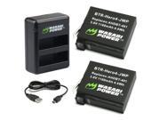 Wasabi 2 Battery Kit Dual Charger compatible with GoPro® Hero4