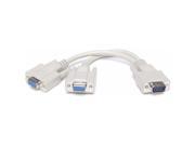 6 Inch 1 Male To 2 Dual Female PC VGA SVGA HD15 Monitor Y Splitter Adapter Cable