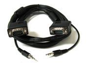 6 FT 6FT SVGA Super VGA M Male to Male Cable with 3.5mm Audio for Monitor TV
