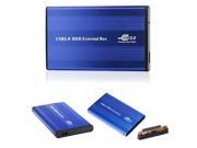 Blue External USB 2.0 Hard Disk Drive 2.5 IDE Enclosure HDD Case Portable