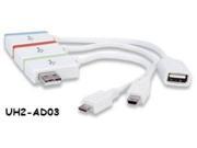 New White iLynk USB 2.0 Hub Micro Mini 5 Ports USB Adapter for PC Laptop High Speed Manhattan 161657