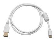 Monoprice 8640 3ft USB 2.0 to Micro USB Male 28 24AWG Cable Ferrite Core WHITE
