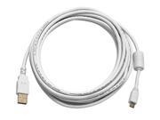 Monoprice 8643 15ft USB 2.0 to Micro USB Male 28 24AWG Cable Ferrite Core WHITE