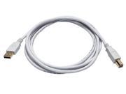8616 6ft USB 2.0 A Male to B Male 28 24AWG Cable Gold Plated WHITE