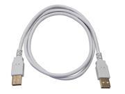 Monoprice 8610 3ft USB 2.0 A Male to A Male 28 24AWG Cable Gold Plated WHITE