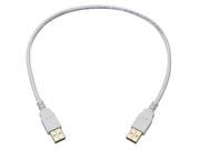 Monoprice 8609 1.5ft USB 2.0 A Male to A Male 28 24AWG Cable Gold Plated WHITE