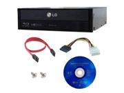 LG 14X Internal Blu Ray DVD CD MDisc Burner Writer Drive 3D Play Software Cables
