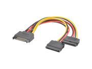 SATA Power 15 pin Y Splitter Cable Adapter Male to Female for HDD Hard Drive