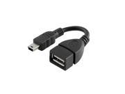 5 pack Mini USB Male to USB 2.0 Female Host OTG Adapter Cable 5X
