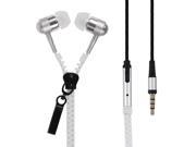 New Microphone Mic Fresh Earbuds Premium 3.5mm Tangle Free Zipper Earphones for iPhone 4 5 5s 5c 6 6 Plus White
