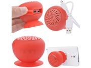 Mini Mushroom Speaker Bluetooth Waterproof Wireless Suction Handsfree Mic Shower Red