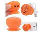 Mini Mushroom Speaker Bluetooth Waterproof Wireless Suction Handsfree Mic Shower Orange