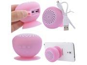 Mini Mushroom Speaker Bluetooth Waterproof Wireless Suction Handsfree Mic Shower Pink