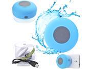 Waterproof Wireless Bluetooth Handsfree Mic Suction Chuck Speaker Shower Car Blue