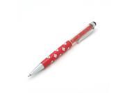 2 In 1 Crystal Colorful Ballpoint Capacitive Touch Stylus Pen For iPhone 5 5S 5C 4 4S Samsung Galaxy S3 S4 Note3 N9005 HTC Blackberry Red