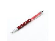2 In 1 Crystal Colorful Ballpoint Capacitive Touch Stylus Pen For iPhone 5 5S 5C 4 4S Samsung Galaxy S3 S4 Note3 N9005 HTC Blackberry Dark Red