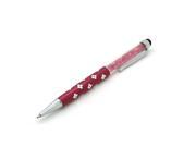 2 In 1 Crystal Colorful Ballpoint Capacitive Touch Stylus Pen For iPhone 5 5S 5C 4 4S Samsung Galaxy S3 S4 Note3 N9005 HTC Blackberry Rose Red