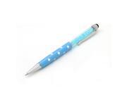 2 In 1 Crystal Colorful Ballpoint Capacitive Touch Stylus Pen For iPhone 5 5S 5C 4 4S Samsung Galaxy S3 S4 Note3 N9005 HTC Blackberry Blue