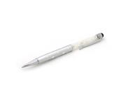 2 In 1 Crystal Colorful Ballpoint Capacitive Touch Stylus Pen For iPhone 5 5S 5C 4 4S Samsung Galaxy S3 S4 Note3 N9005 HTC Blackberry Silver