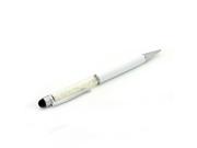 Universal Capactives 2 In 1 Touch Stylus Pen With Crystal For iPhone 4 4S 5 5S 5C iPad mini Air Sumsung S3 S4 HTC White