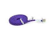 1M 3FT Flat Fabric Braided USB to Micro USB Charger Sync Data Charging Cable Cord Lead For Samsung Galaxy S3 S4 Blackberry HTC Huawei Purple