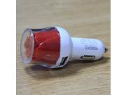 Rose Car Charger With LED Light For Apple iPhone 4 4s 5 5s 6 6Plus Samsung Galaxy S3 S4 Blackberry Huawei HTC Nokia Sony Red