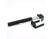 Cable Take Pole Handheld Monopod Stick with Button and Audio Cable For iPhone Android Black