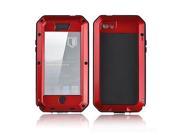Aluminum Tempered Glass Metal Cover Case for iPhone 6 4.7 Waterproof Shockproof Red