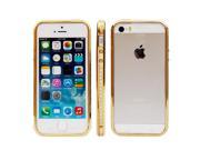 Crystal Rhinestone Diamond Bling Metal Bumper Case Cover For Apple iPhone 5 5S Gold